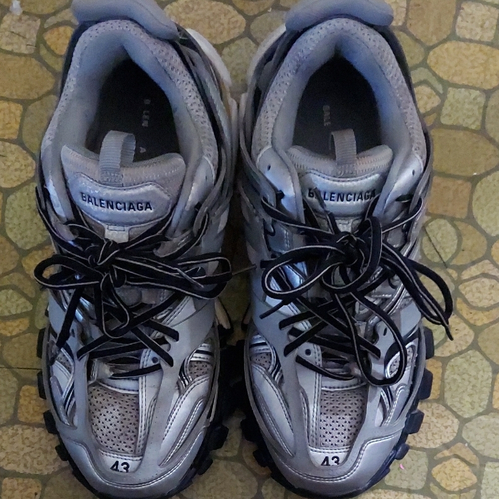 Balenciaga Black and Gray Athletic Shoes with Chunky Sole